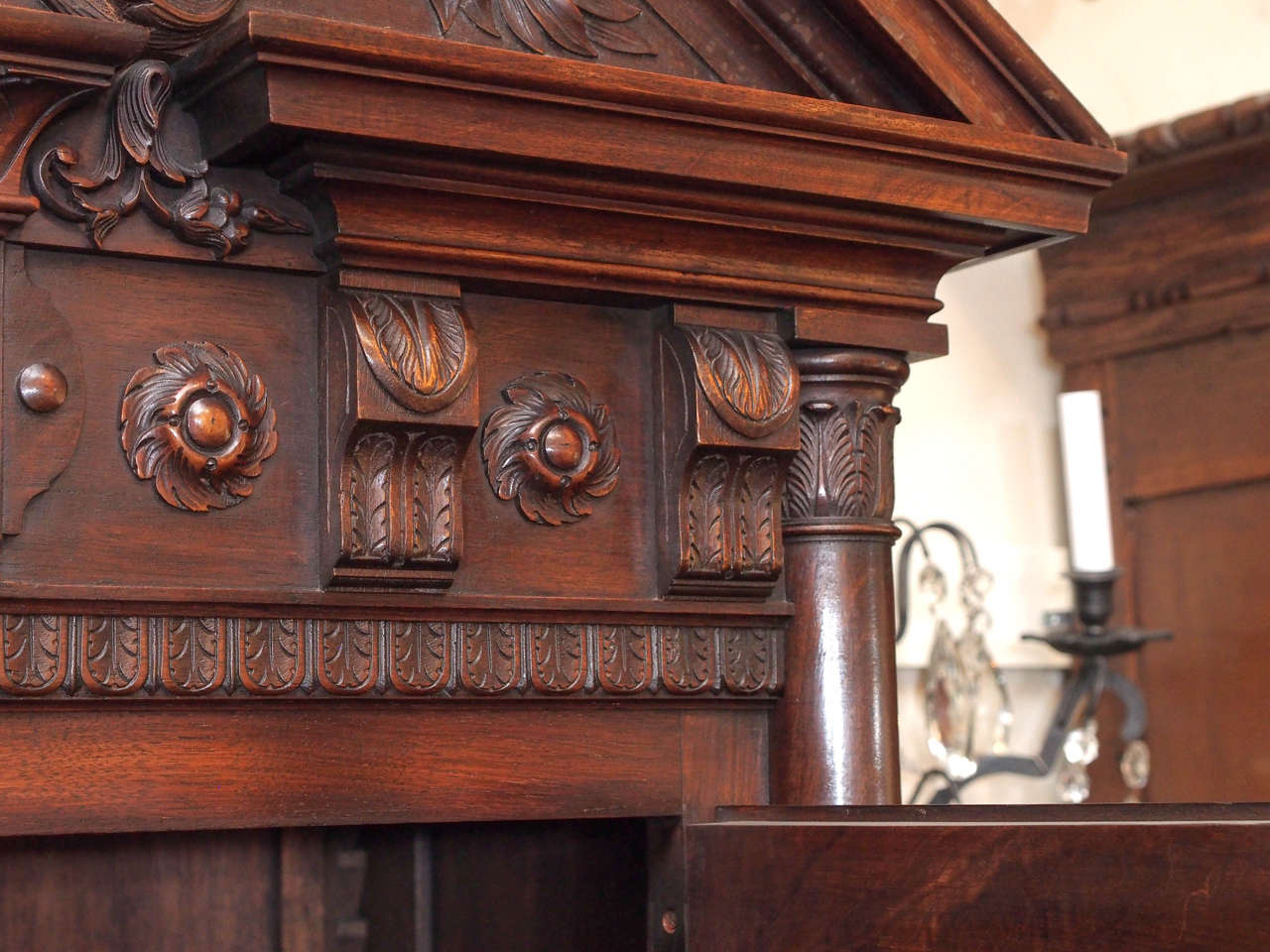 Antique 19th Century Carved Walnut Francois I Cabinet 2