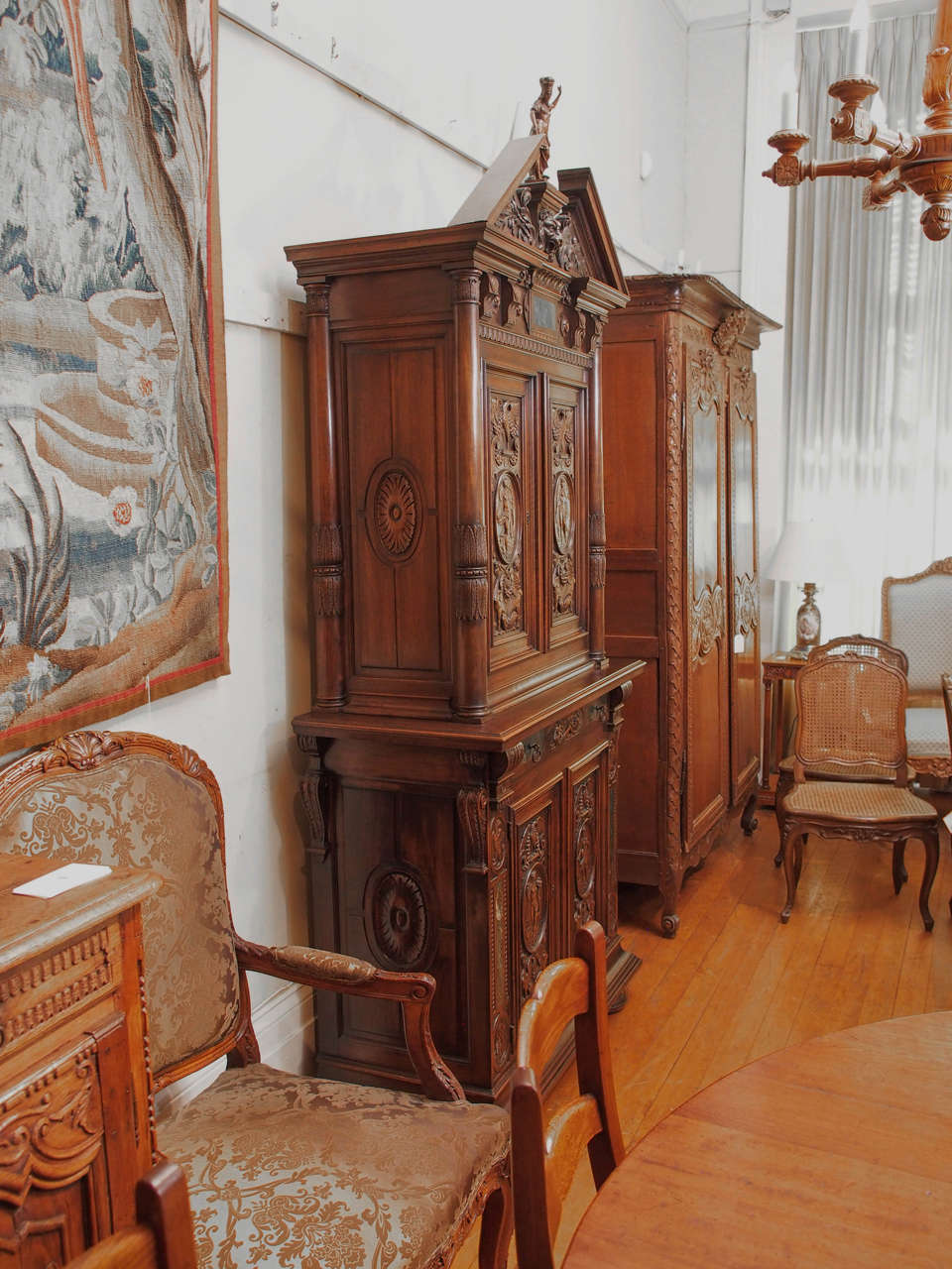 Antique 19th Century Carved Walnut Francois I Cabinet 6