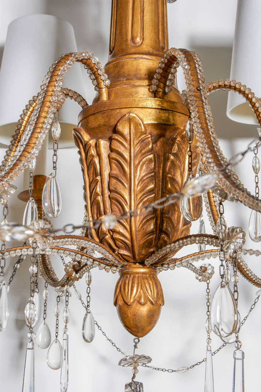 20th Century Outstanding Hollywood Regency Large-Scale Chandelier with Cut Crystal Pendants