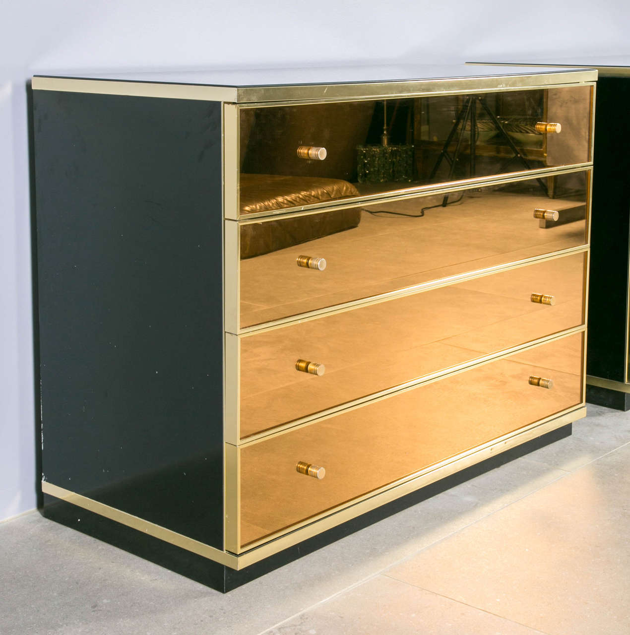 French Mirrored 1970 Credenza or Sideboard 1