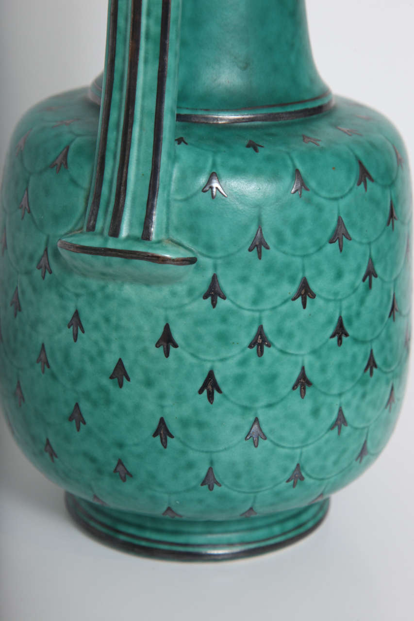 Argenta Stoneware Ewer by Wilhelm Kage  In Excellent Condition In Hudson, NY
