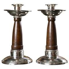Pair Of Arts and Crafts Candlesticks