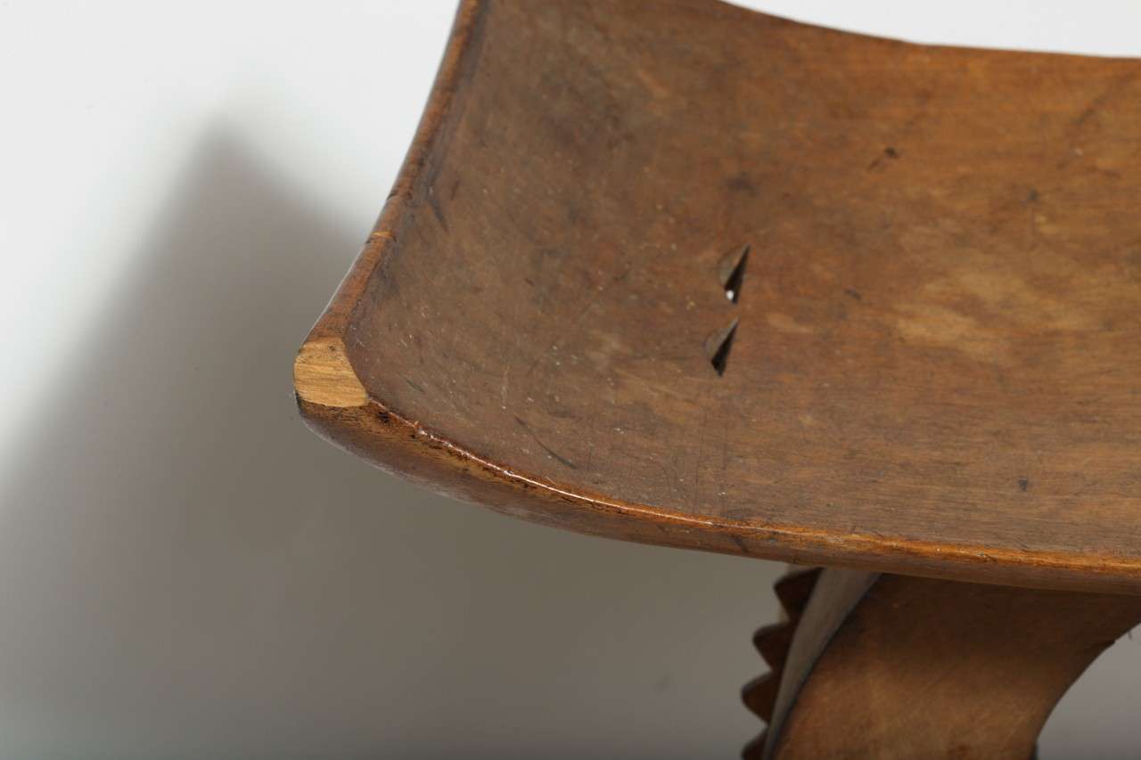Early 20th Century Carved Wood Stool by Akan Ashanti 1
