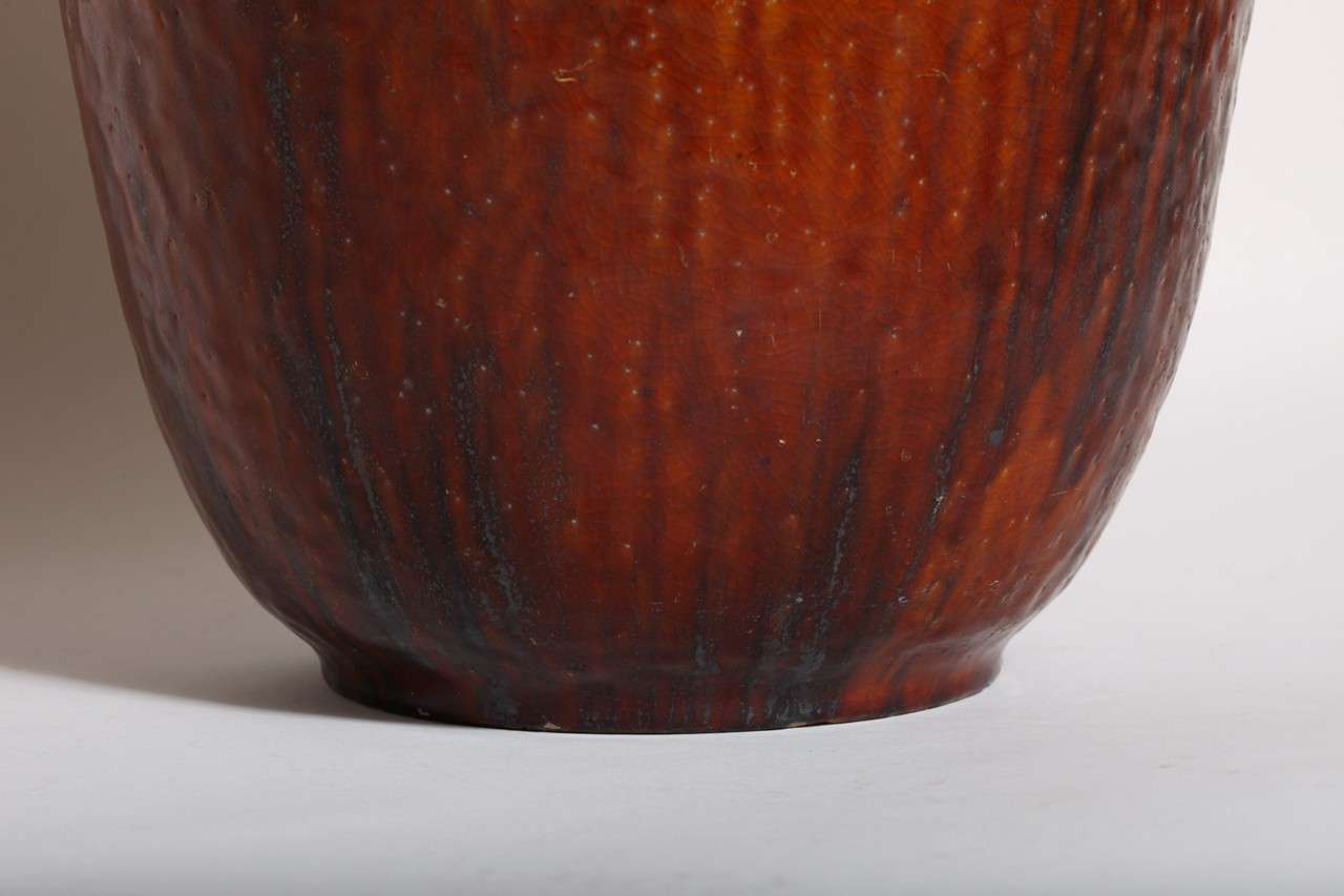 Emile Decoeur Monumental French Art Deco Stoneware Vase In Excellent Condition For Sale In New York, NY
