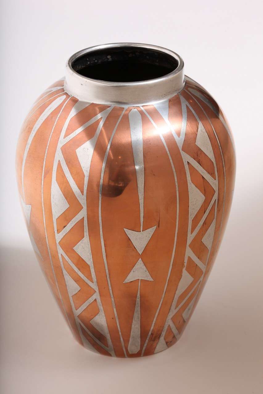 French Art Deco Dinanderie Vase by Luc Lanel for Christofle