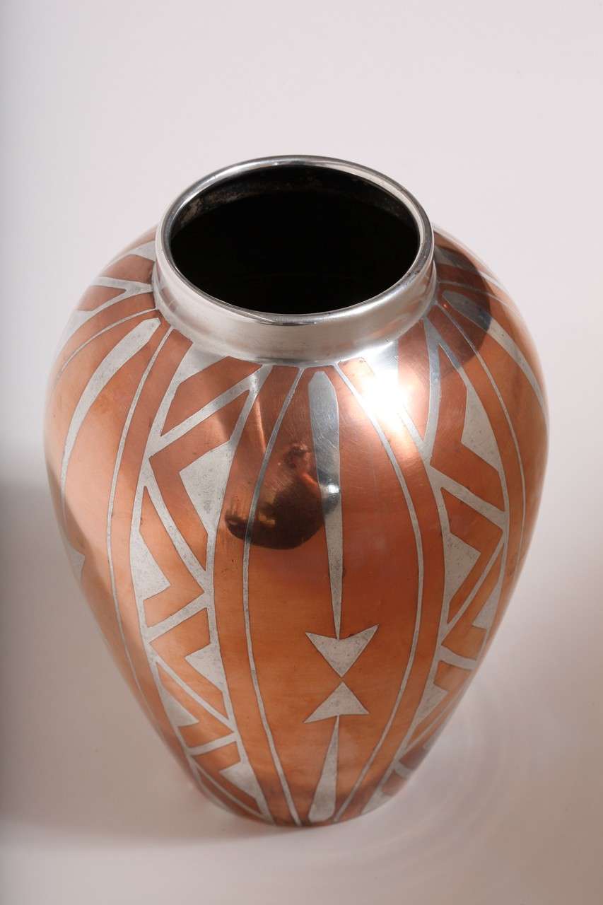 Art Deco Dinanderie Vase by Luc Lanel for Christofle 2