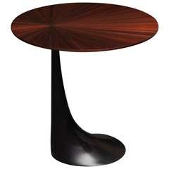 "Guéridon Substance" Straw Marquetry Side Table by Hervé van der Straeten 2