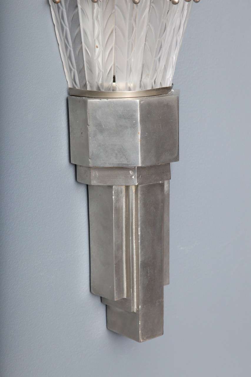 Fine Pair of Art Deco Sconces by Sabino For Sale at 1stdibs
