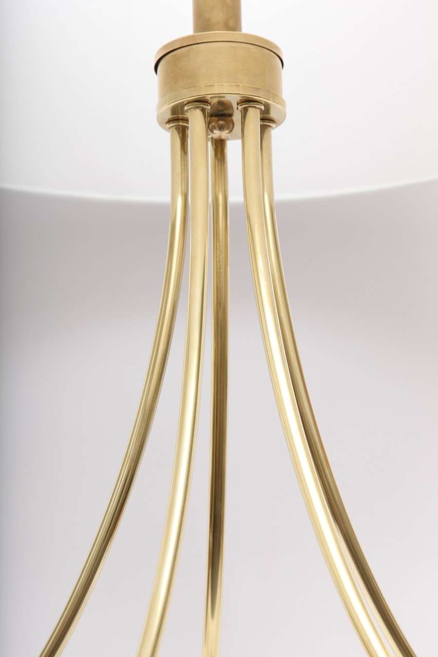 Mid-20th Century Pair of 1950s Italian Sculptural Brass Table Lamps