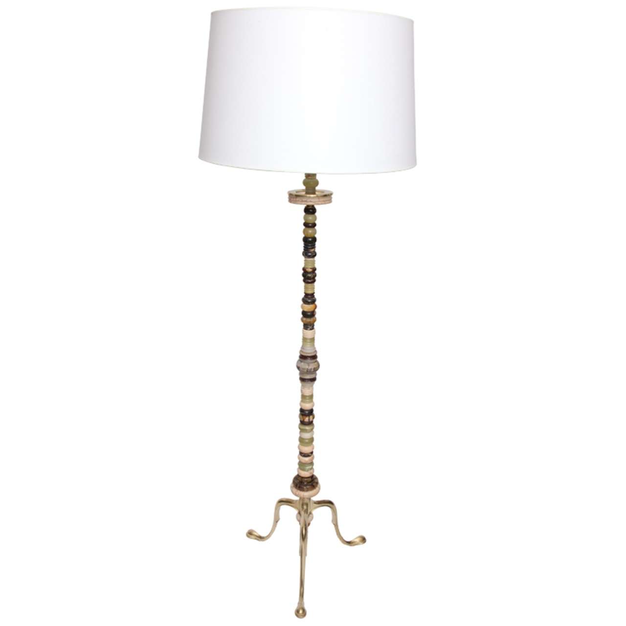 A 1920
s French Art Deco Marble and Onyx Floor Lamp