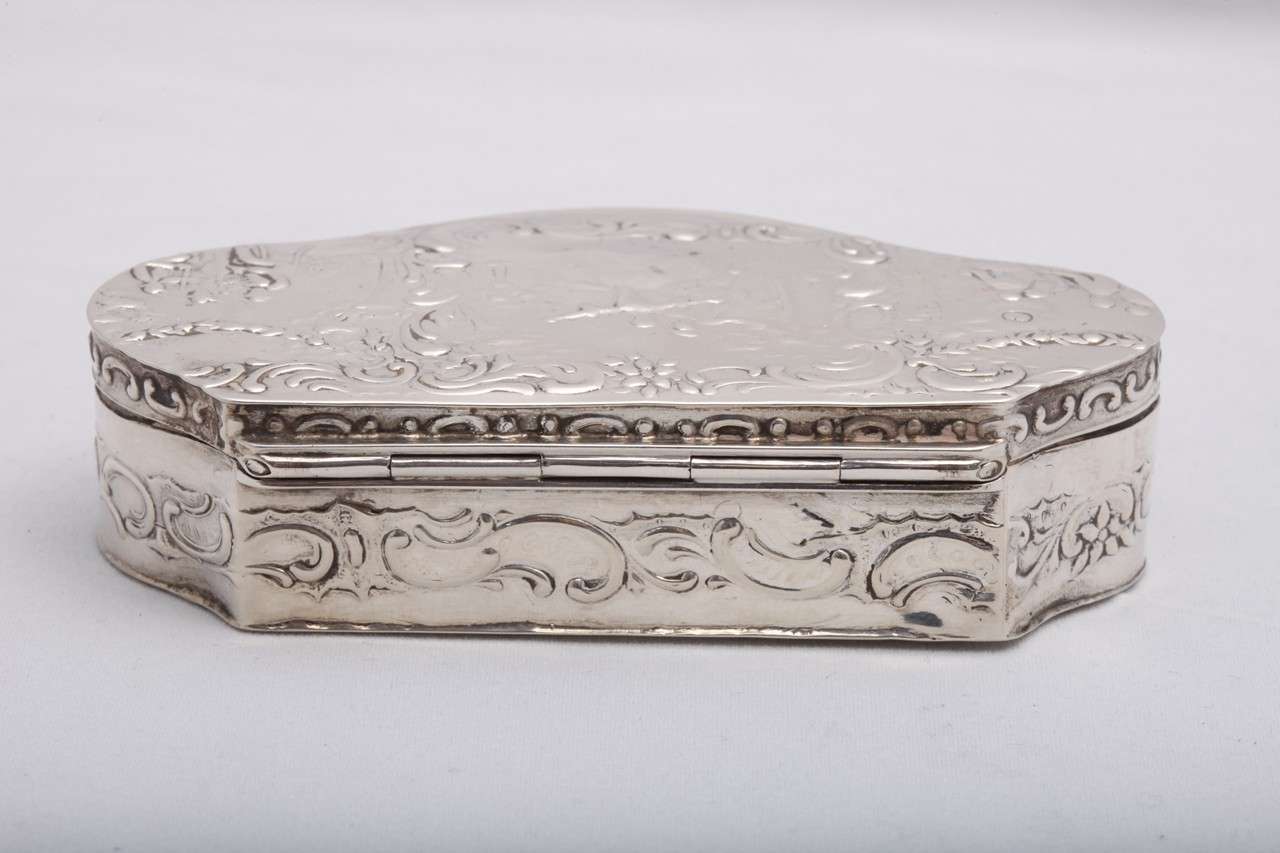 Continental Dutch Silver Hinged Trinkets Box