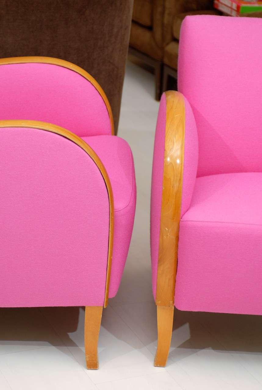 Hot Pink Deco Chairs In Good Condition In Atlanta, GA