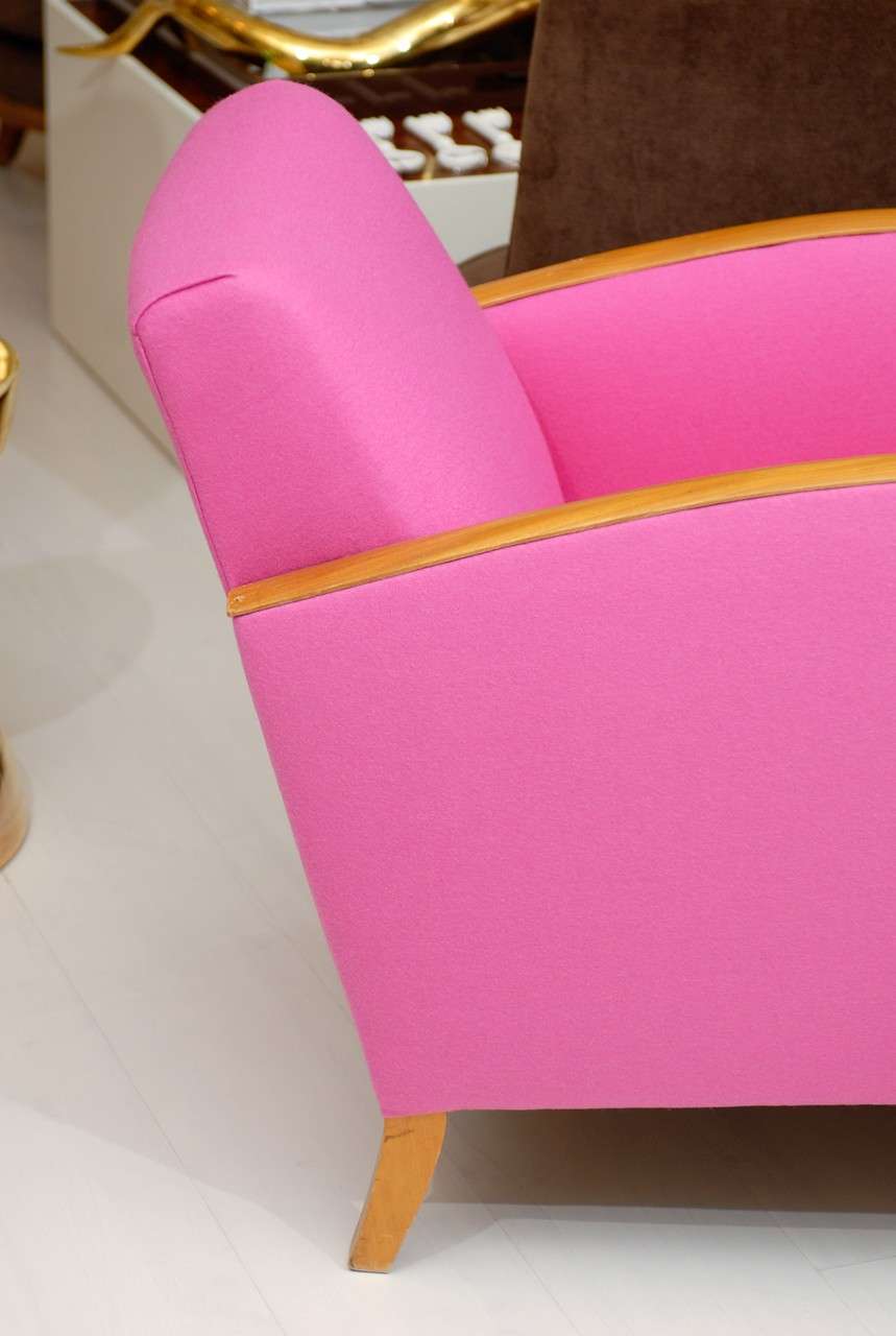 20th Century Hot Pink Deco Chairs