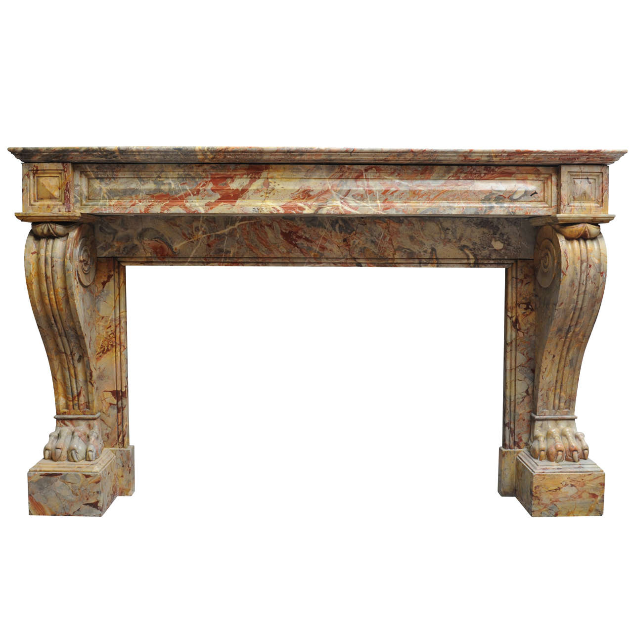 A 19th c. French Empire Sarrancolin marble fireplace / mantel piece, circa 1820