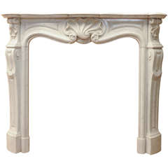19th c. Carrara marble, Trois Coquilles fireplace