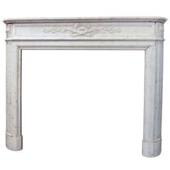 19th c. Carrara marble fireplace 