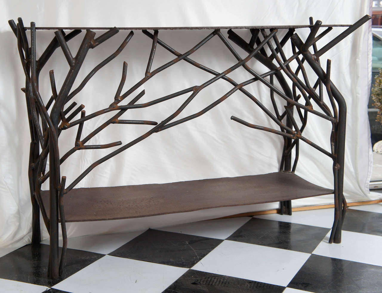American Brutalist Console Table