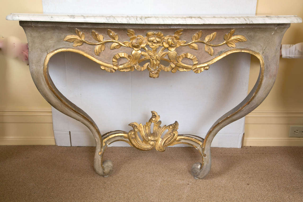 Louis XVI Later Painted Decorated Console d' Applique, 18th century For Sale 5