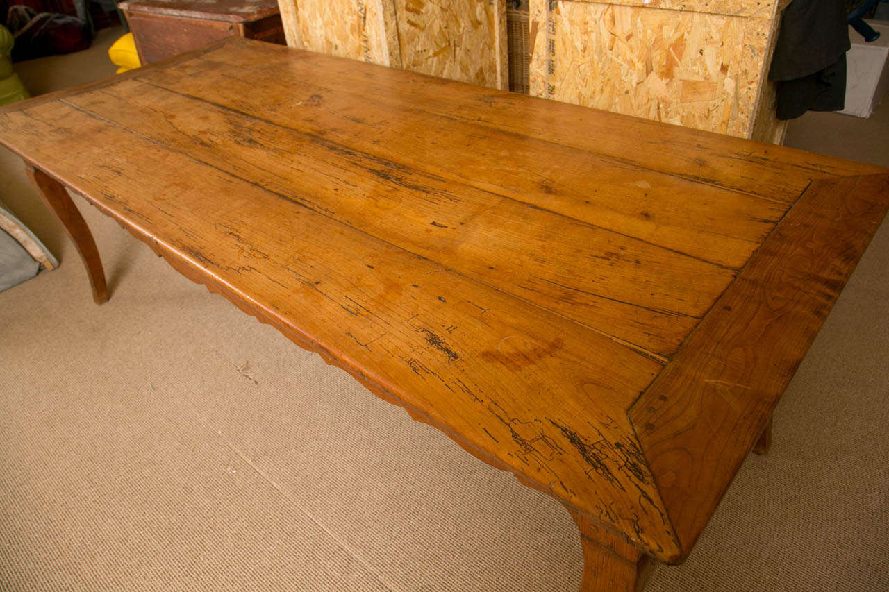 Louis XV Cherry Wood Refectory Table from Third Quarter 18th Century  In Excellent Condition For Sale In St.amford, CT
