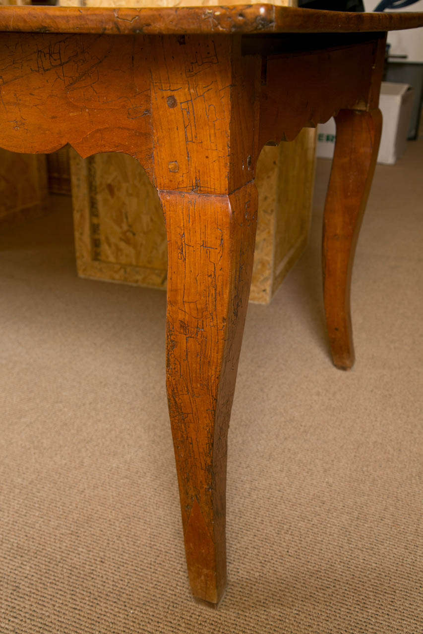 18th Century and Earlier Louis XV Cherry Wood Refectory Table from Third Quarter 18th Century  For Sale