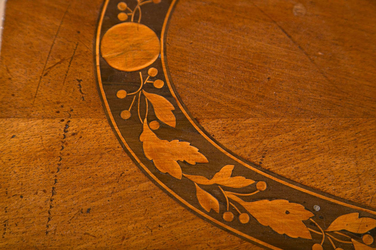 Directoire Style Inlaid Walnut Console Entry Table In Excellent Condition For Sale In St.amford, CT