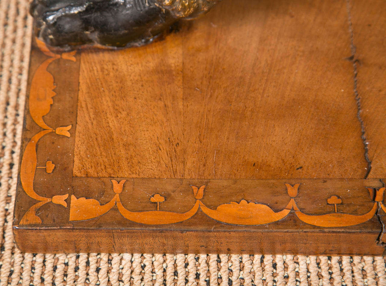 19th Century Directoire Style Inlaid Walnut Console Entry Table For Sale