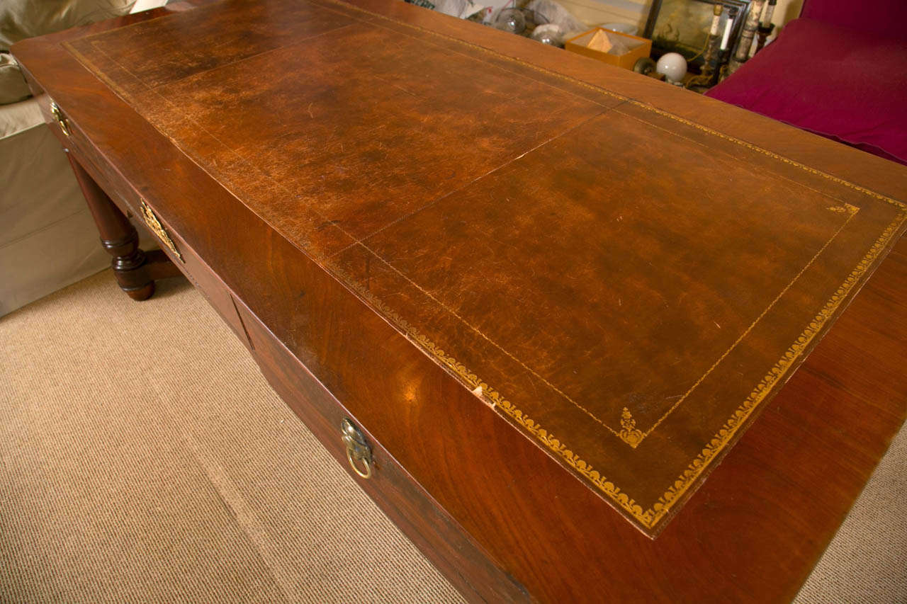 French Directoire Style Mahogany Gentleman's Desk, circa 1860. For Sale