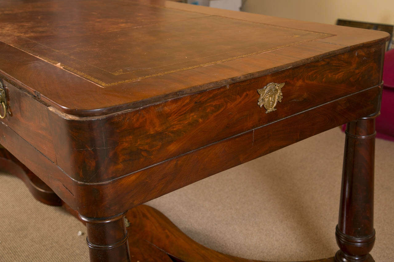 Directoire Style Mahogany Gentleman's Desk, circa 1860. For Sale 1