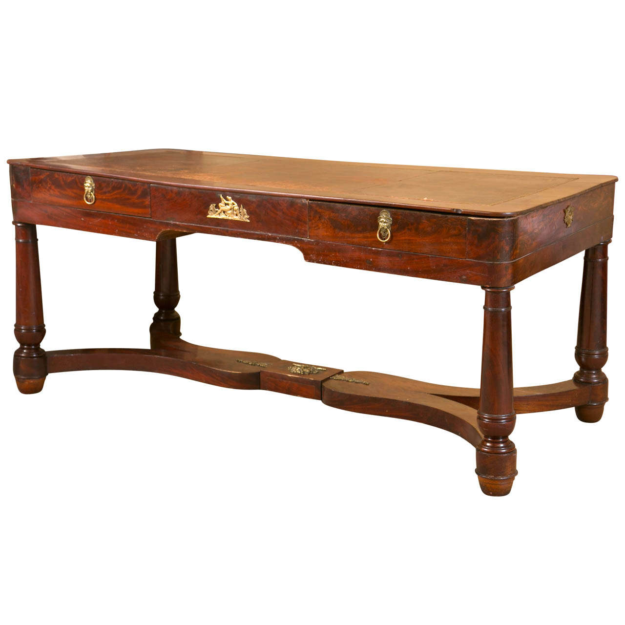 Directoire Style Mahogany Gentleman's Desk, circa 1860. For Sale