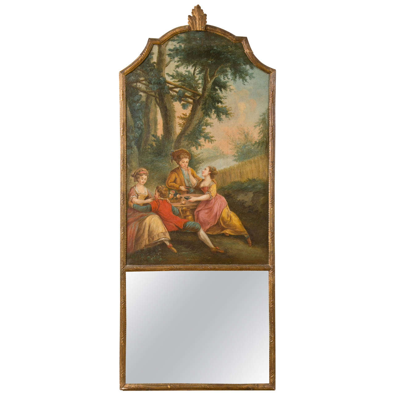 French Trumeau Mirror, Circa 1880 For Sale