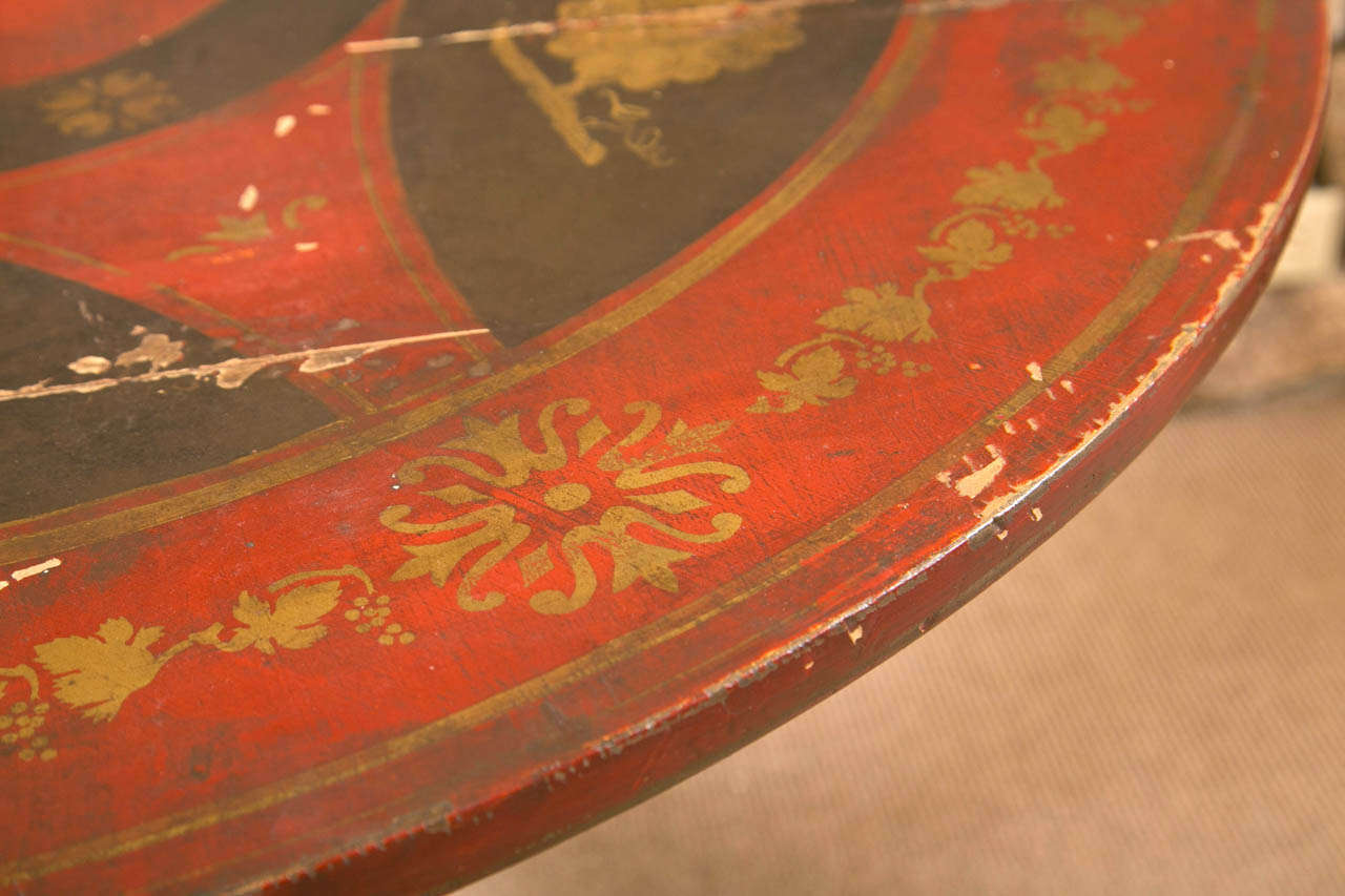 Continental Tilt Top Circular Center Hall Table from Mid-19th Century In Fair Condition For Sale In St.amford, CT