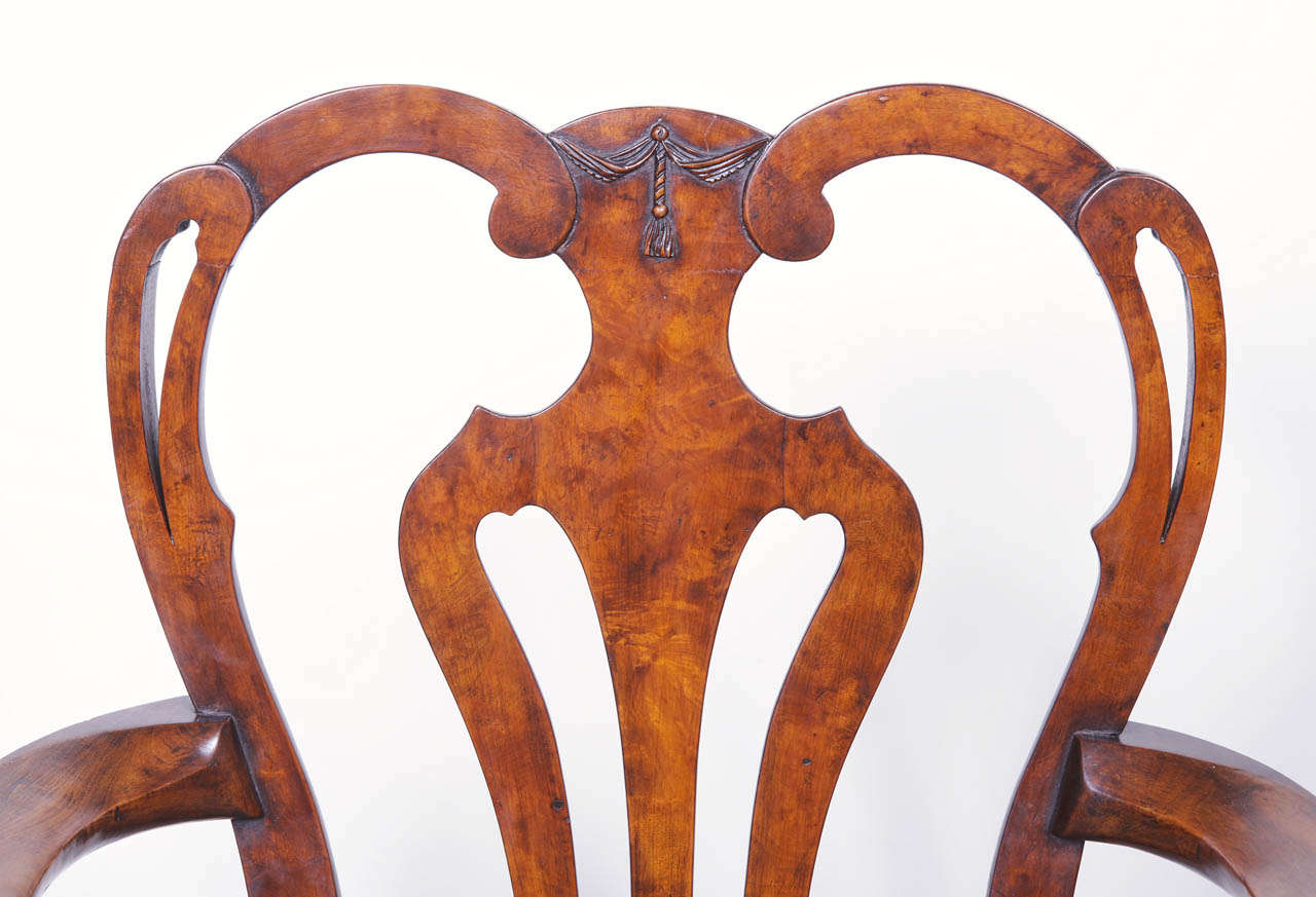 Pair of 19th Century Irish Chippendale Armchairs 3