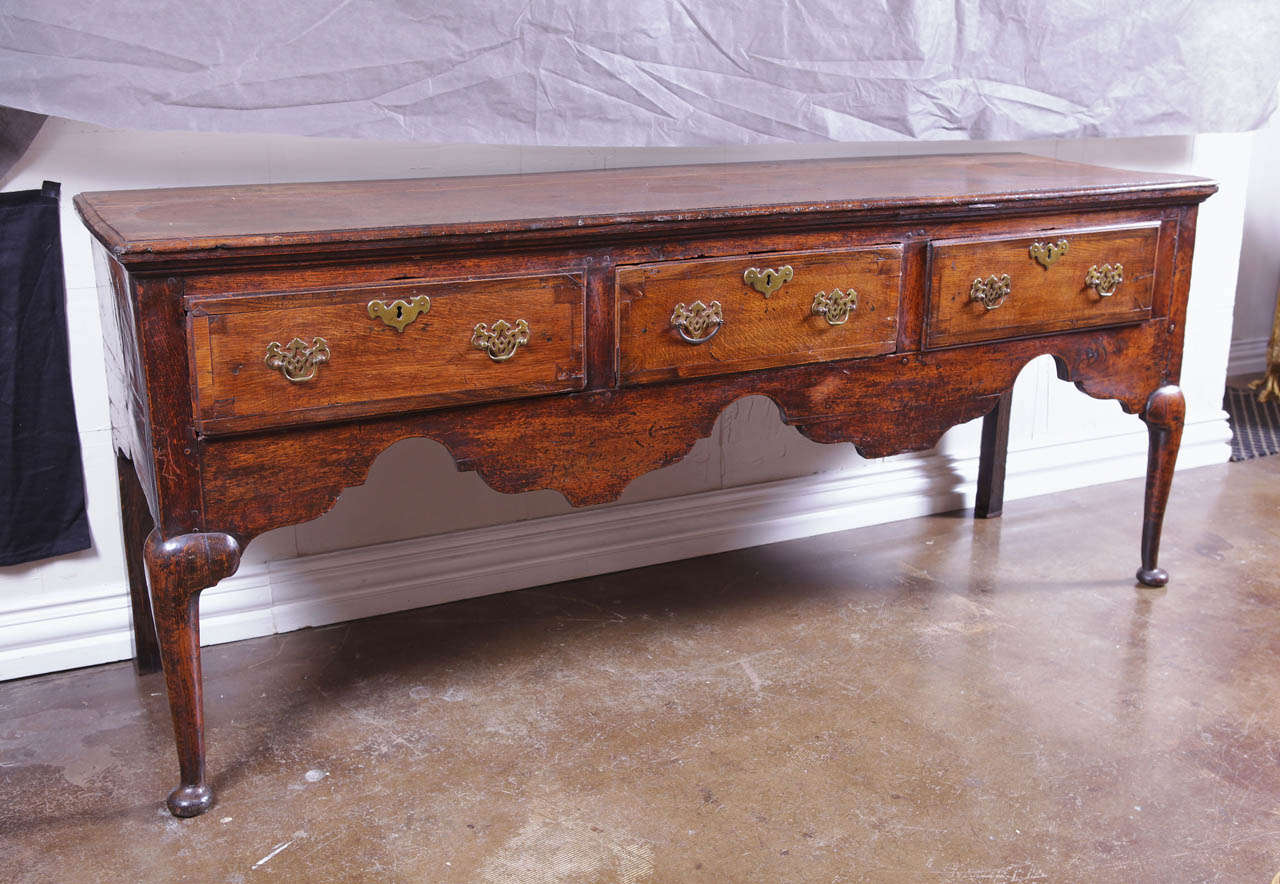 18th c English oak Welsh Queen Anne dresser base