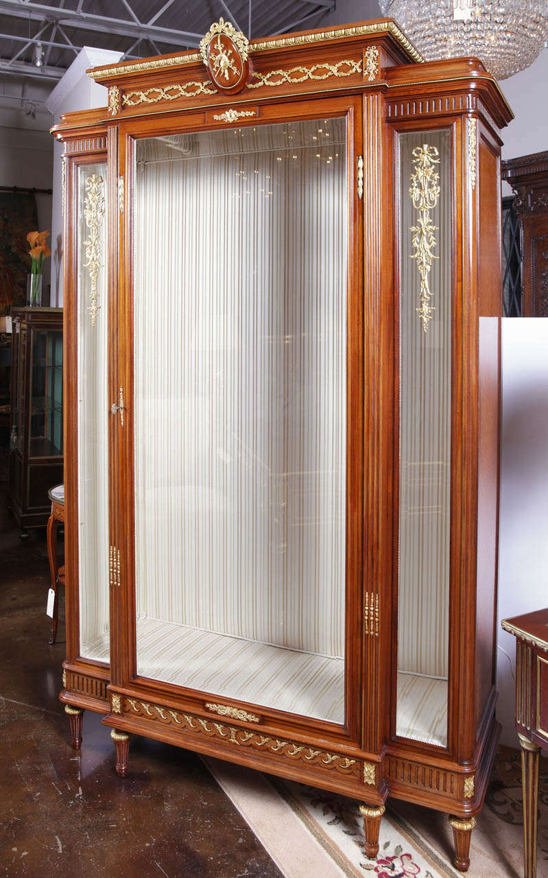 19th c French  Vitrine by F. Linke . mahogany and gilt bronze mounts.