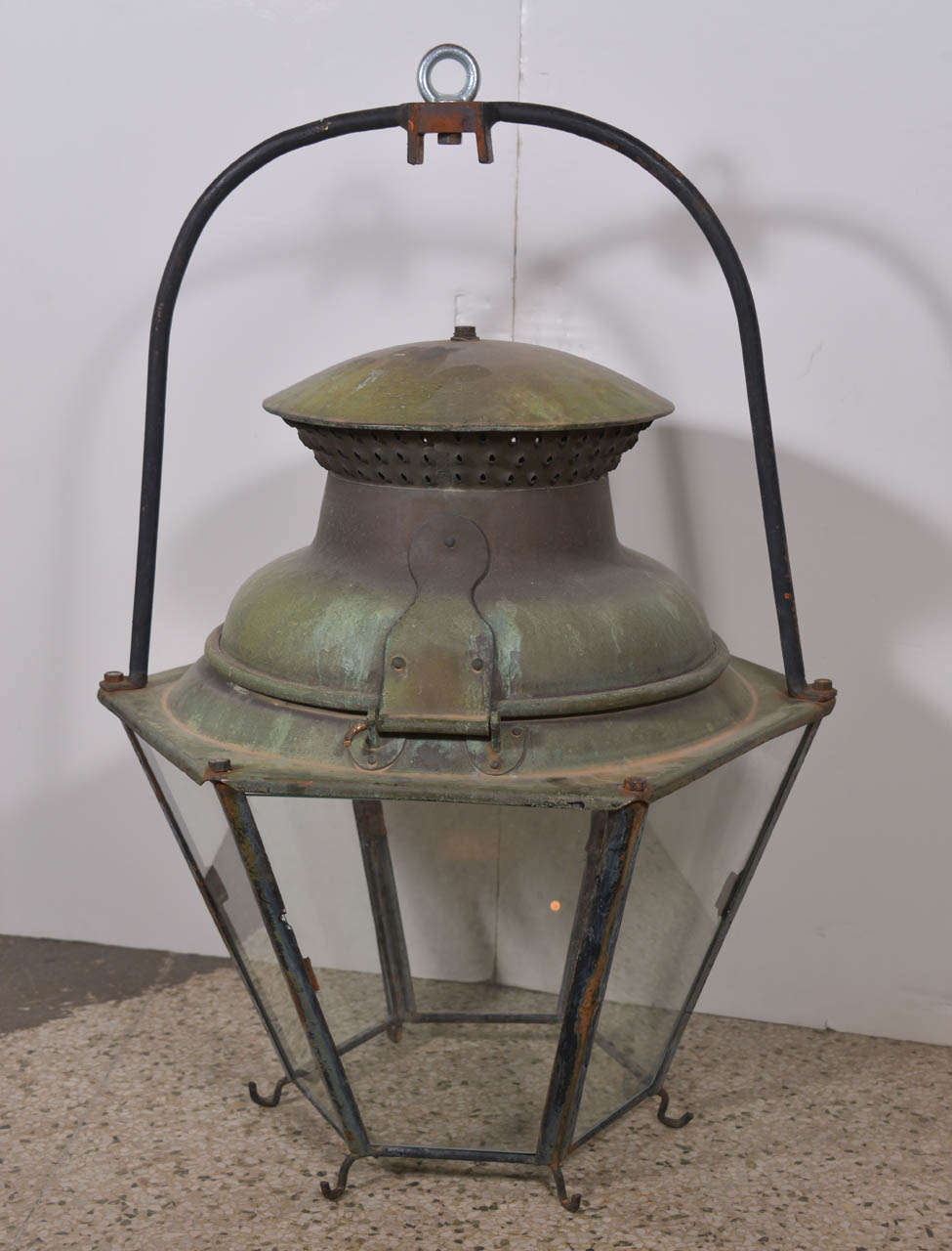 Large French Copper Lantern 1