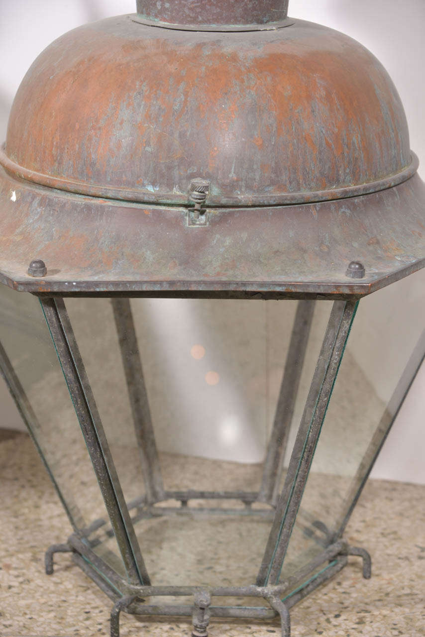 20th Century Large French Copper Lantern