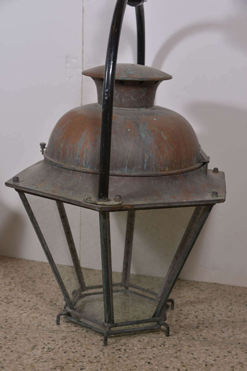 Large French Copper Lantern 2