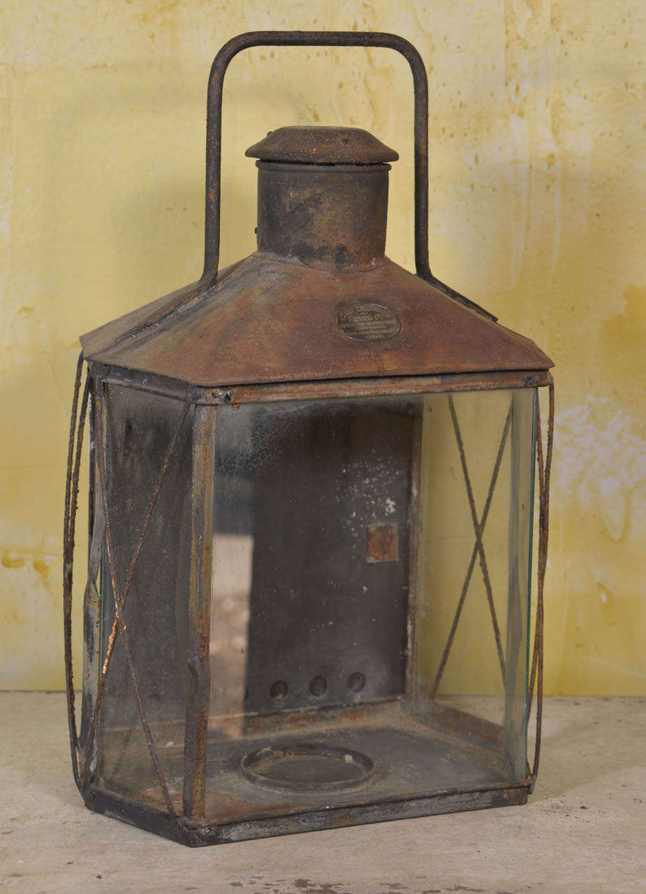 French Military Lantern In Good Condition In Houston, TX