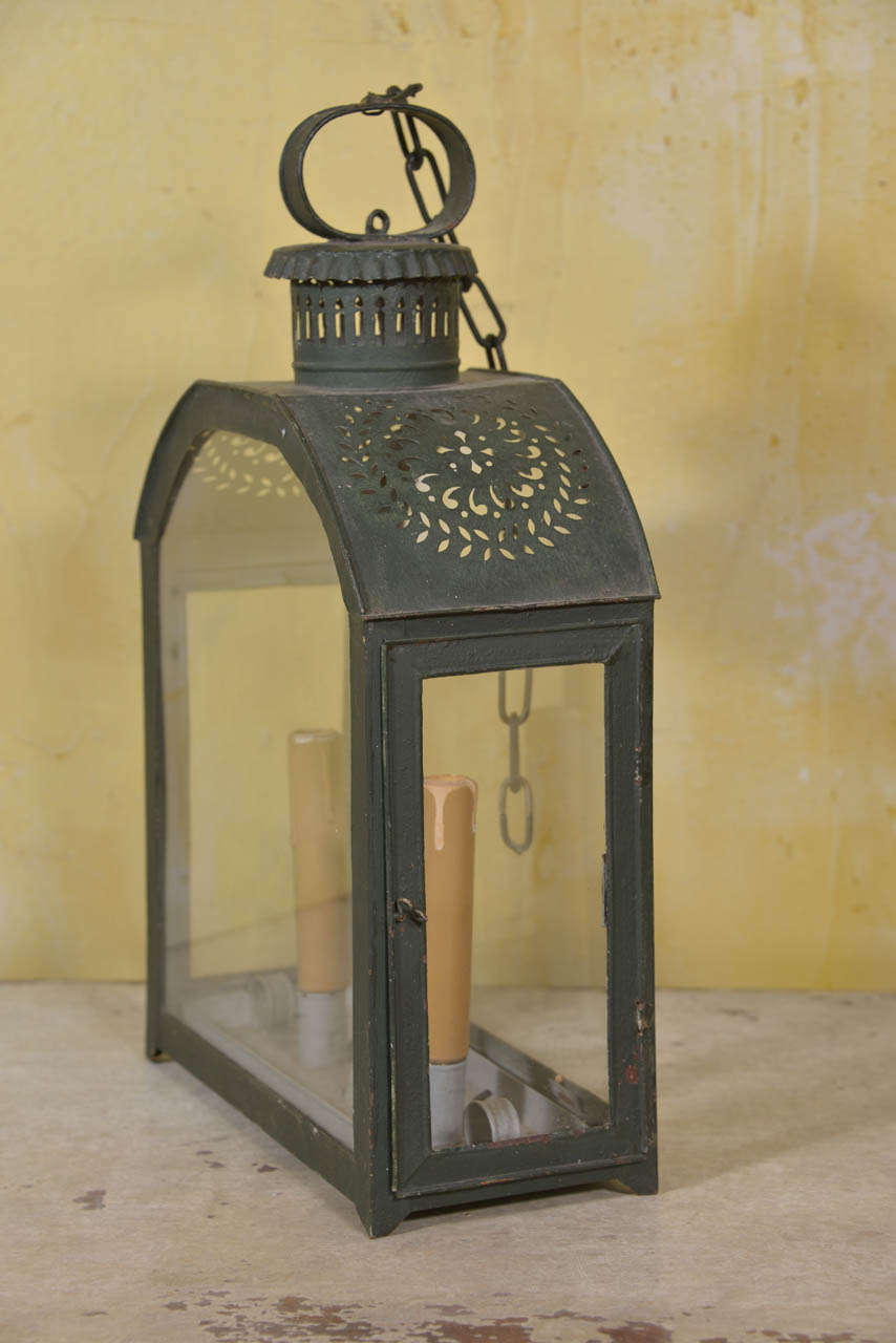 20th Century Small Painted Tole Lantern