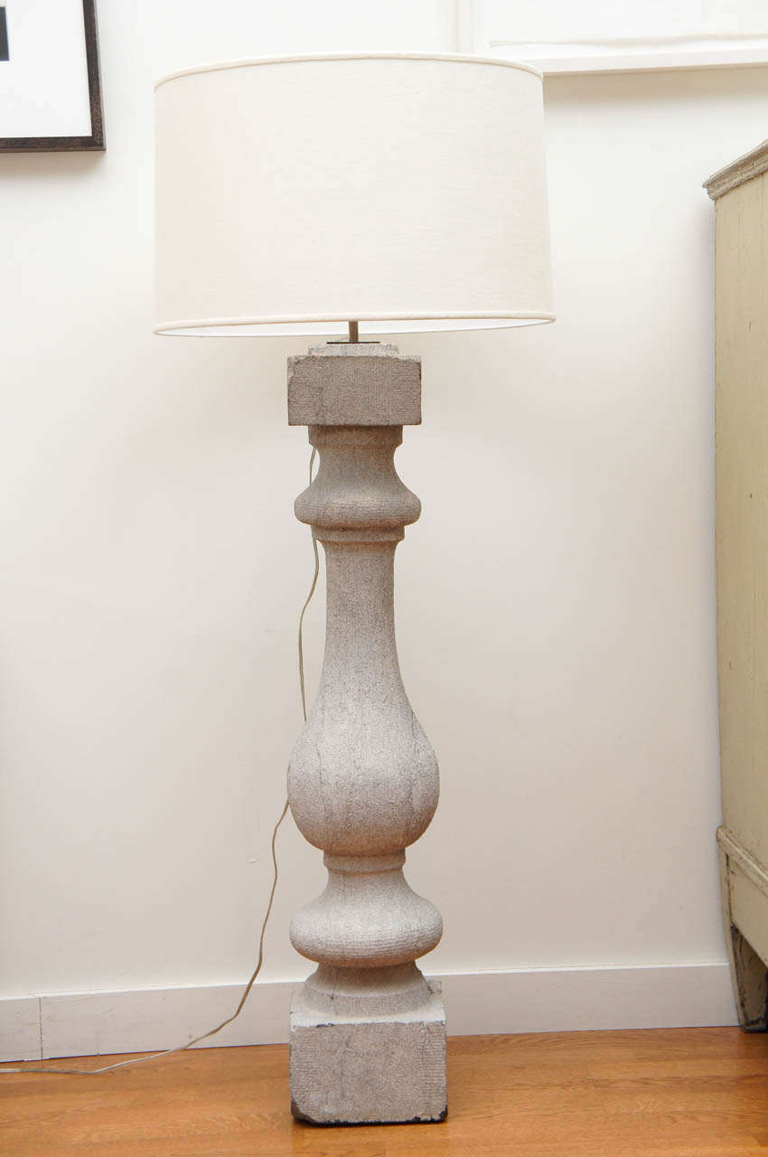 solid, Yorkshire stone columns, made in the United Kingdom, cleverly wired for a lamp. new ecru linen shade.
a quantity of two are available.