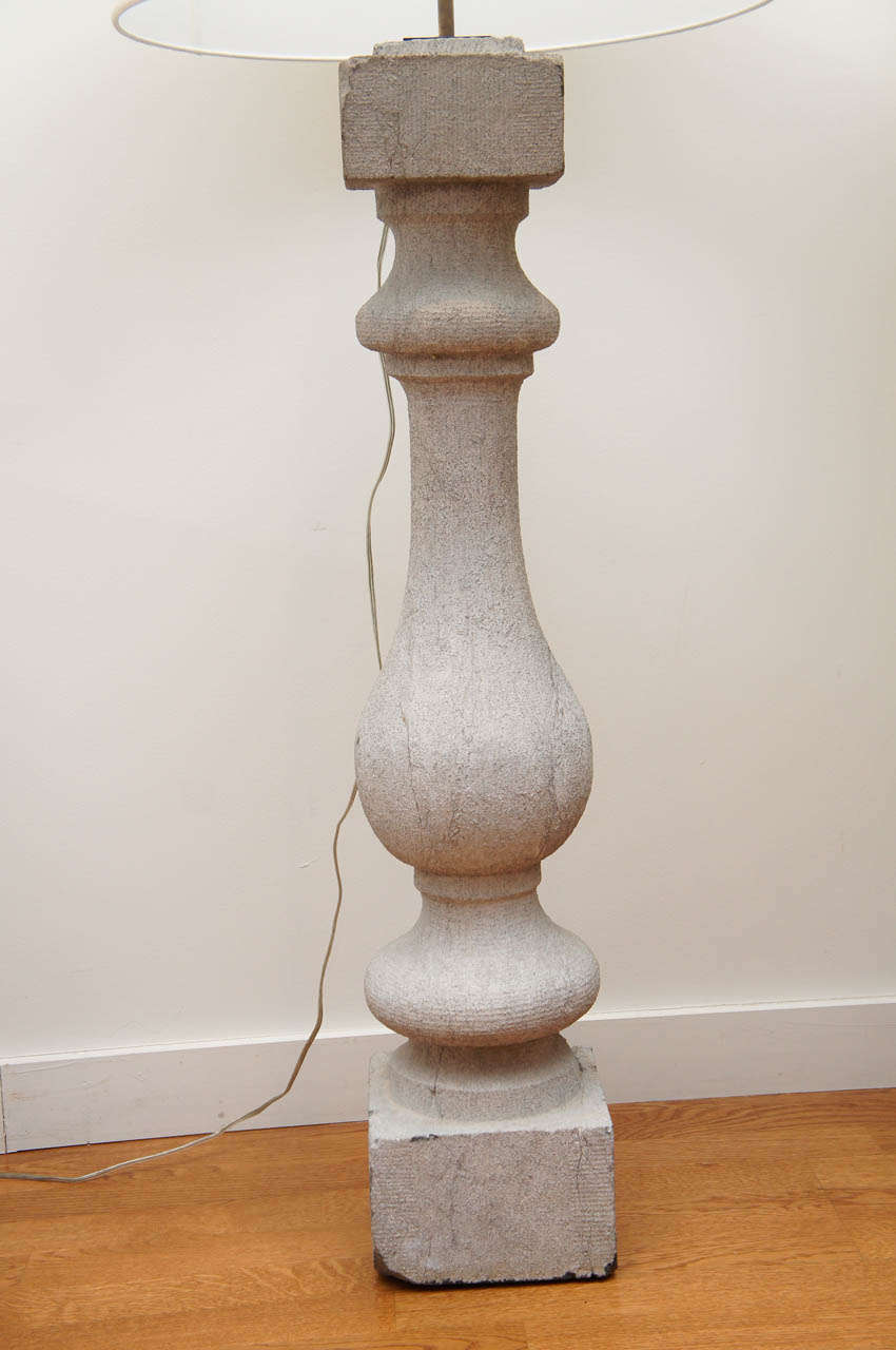 Late 20th Century Yorkshire Stone Column Lamp