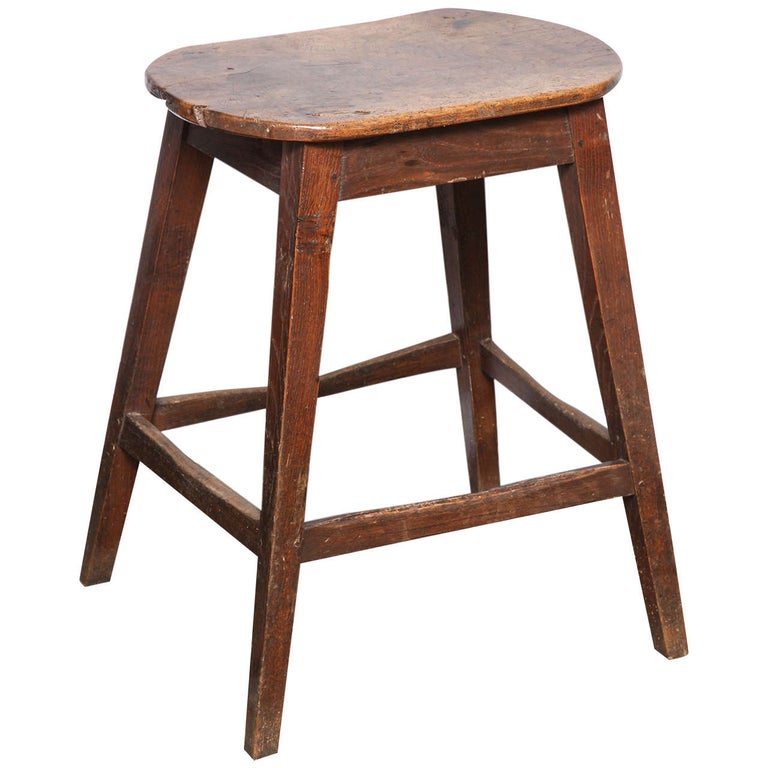 Unusually Large Oval Kitchen Stool For Sale