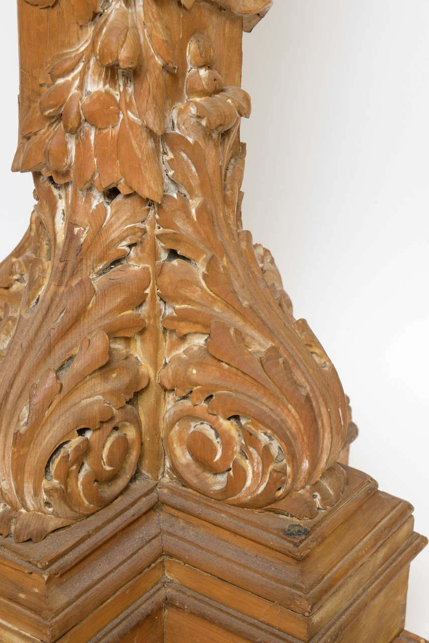 Art Nouveau Carved Wood Figural Pedestal or Sculpture 1
