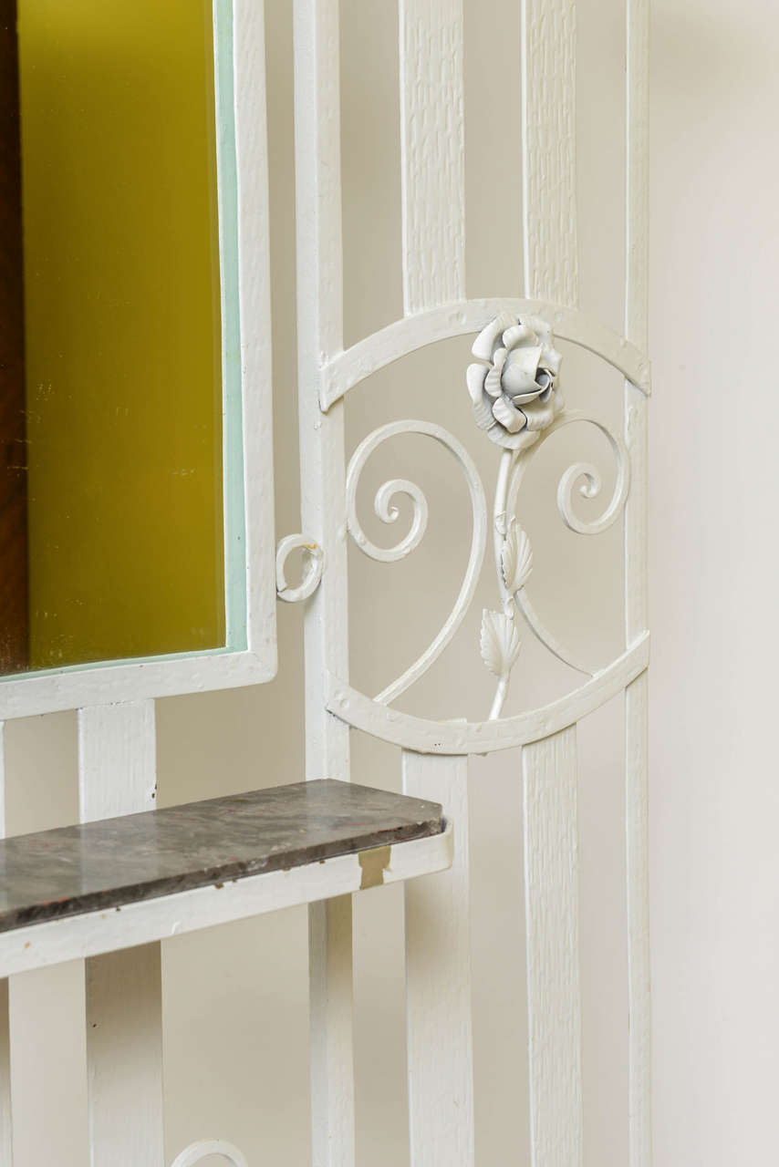 Art Deco French Iron Entry Hall Stand oder Baum in Weiß lackiert 1