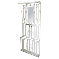 Art Deco French Iron Entry Hall Stand oder Baum in Weiß lackiert
