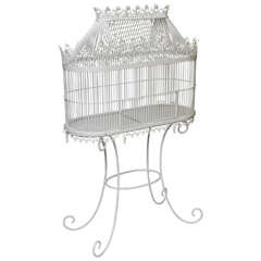19th Century Elaborate French Birdcage on Stand