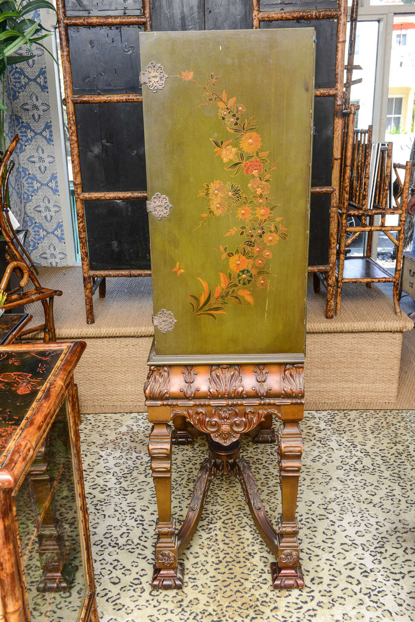 French Hand-Painted Antique Style Drinks Cupboard or Entertainment Center 2