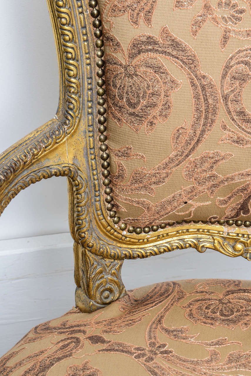 Pair of Antique French Gilt Armchairs 6