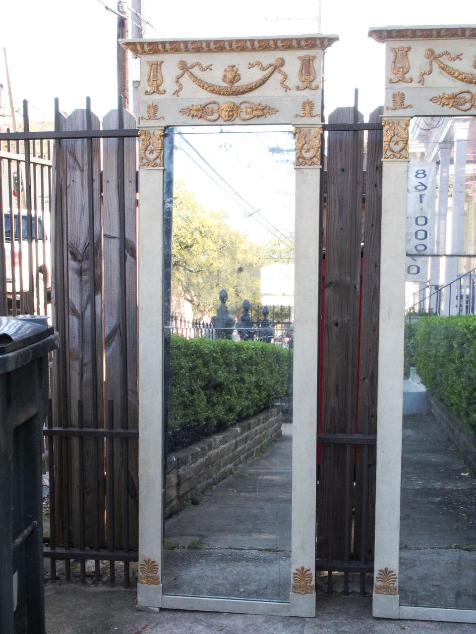 19th Century One  Period French Empire Painted and Parcel Gilt Mirrors For Sale