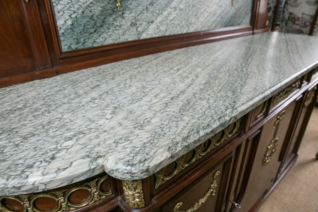 Hand-Crafted Louis XVI Style Marble Topped Server or Sideboard For Sale